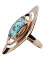 Eleganter Aquamarinring in 14k Originales Vintage-Roségold  vrc189 vrc189