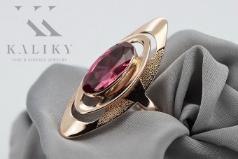 Rubinrot Vintage 14 Karat Roségold Ring, Originales Design  vrc189 vrc189