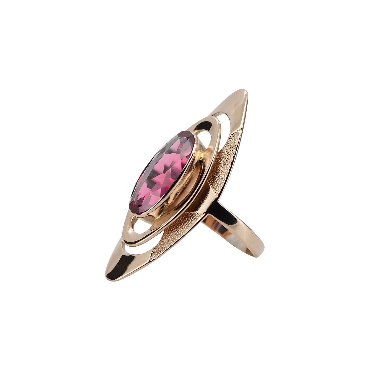 Rubinrot Vintage 14 Karat Roségold Ring, Originales Design  vrc189 vrc189