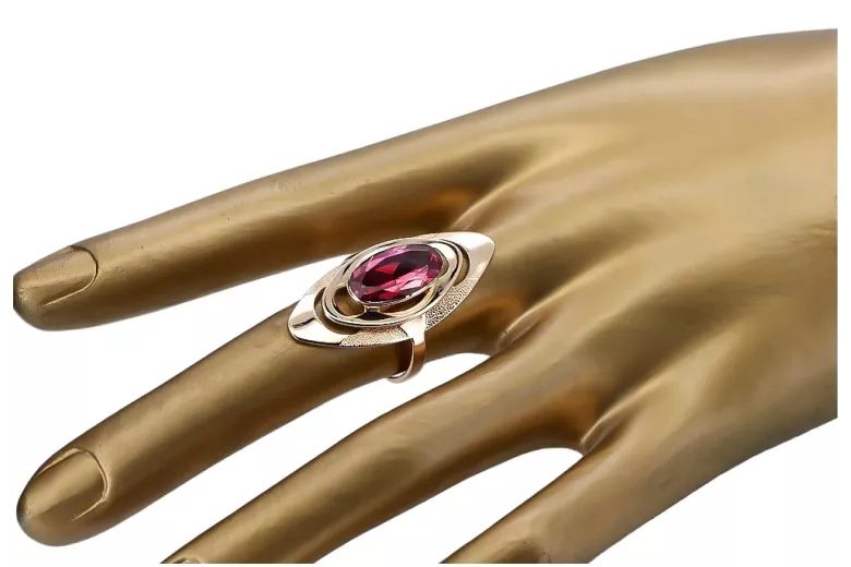 Rubinrot Vintage 14 Karat Roségold Ring, Originales Design  vrc189 vrc189