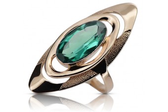 Anillo Esmeralda Exquisito en Oro Rosa Antiguo 14k vrc189 Vintage vrc189