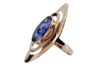 "Sapphire Sparkle Original Vintage 14K Rose Gold Ring vrc189" Vintage vrc189