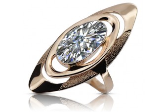 Оригинальное Винтажное Цирконное Кольцо из Розового Золота 14k vrc189 vrc189