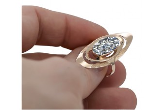 Оригинальное Винтажное Цирконное Кольцо из Розового Золота 14k vrc189 vrc189