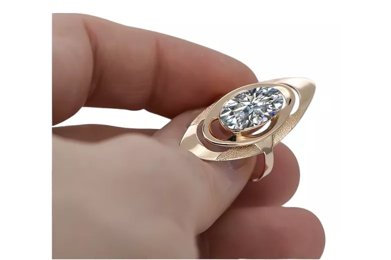 Zirkon Verziertes Originales Vintage-Roségold 14 Karat Ring  vrc189 vrc189