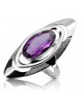 Vintage 925 Sterling Silber, Amethyst, verschiedene Steine Ring vrc189s