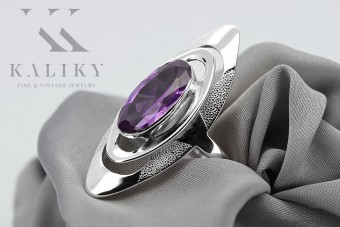 Sterling Silver 925 Amethyst Statement Ring vrc189s