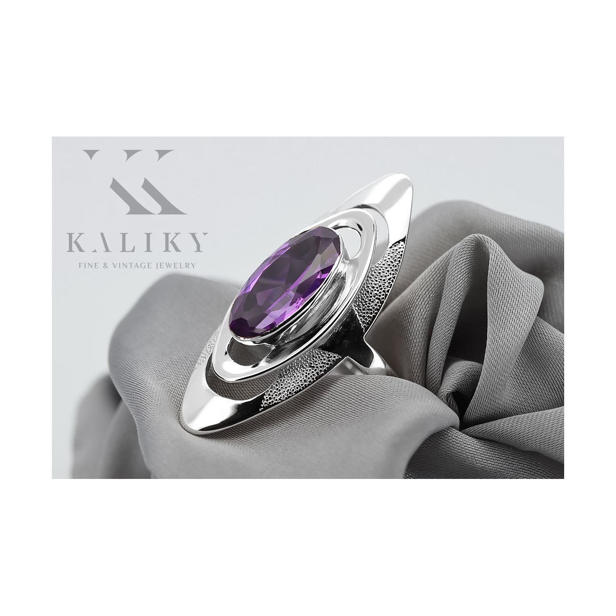 Vintage 925 Sterling Silber, Amethyst, verschiedene Steine Ring vrc189s