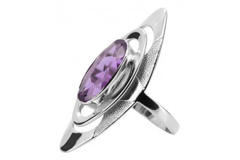 Sterling Silver 925 Amethyst Statement Ring vrc189s