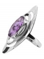 Vintage 925 Sterling Silber, Amethyst, verschiedene Steine Ring vrc189s