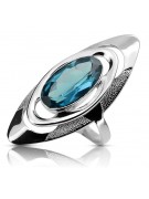 925 Sterling Silber, Aquamarin Ring - Vintage Stil vrc189s