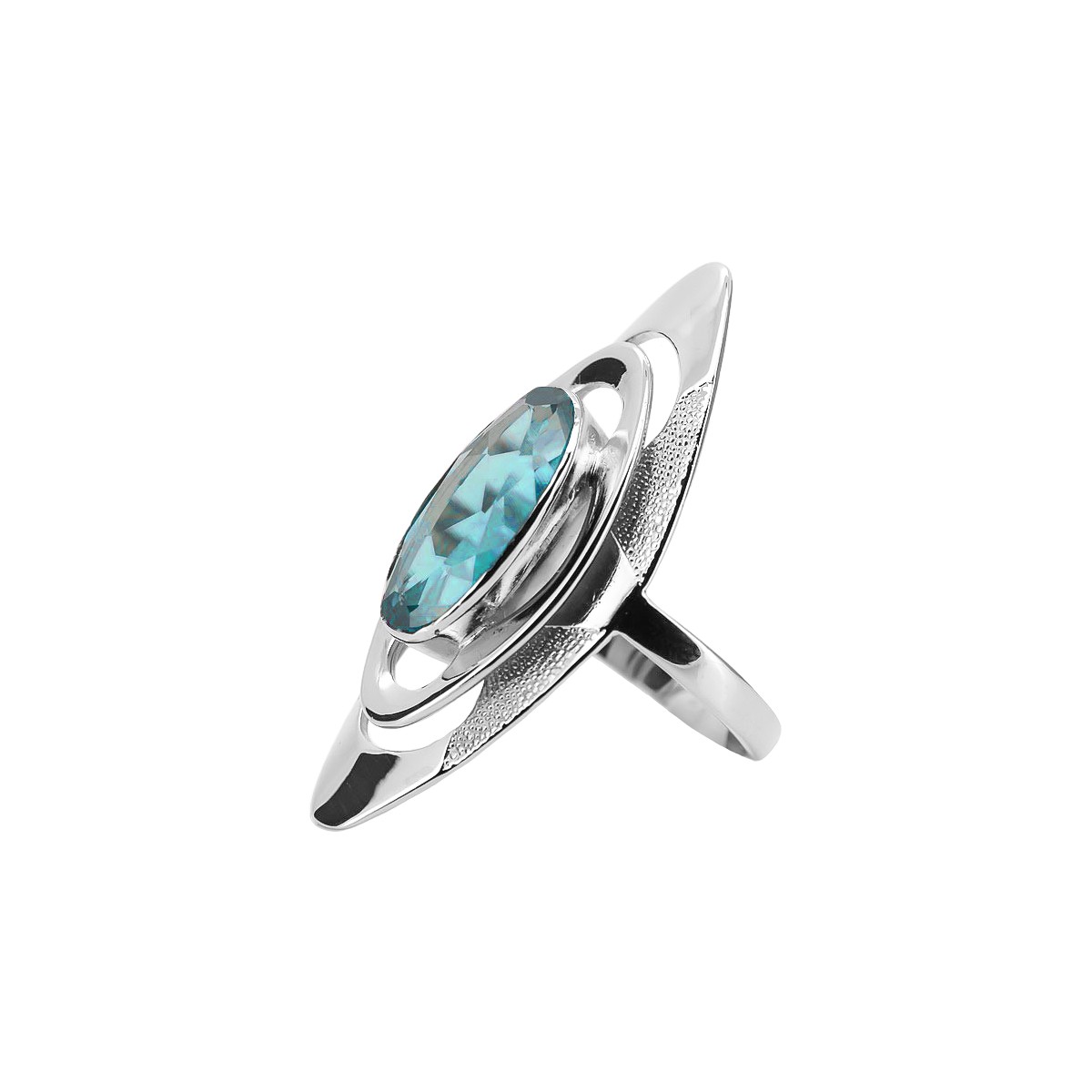 Bague en argent sterling 925 avec Aigue-marine Vintage vrc189s