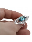 Bague en argent sterling 925 avec Aigue-marine Vintage vrc189s