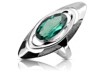 Anillo de Plata 925 Vintage con Esmeralda vrc189s