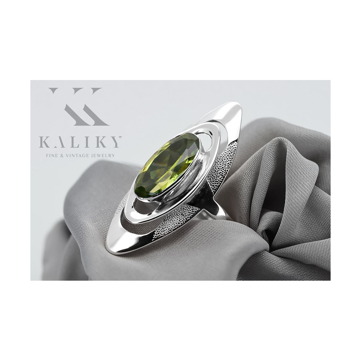 925 Sterling Silber, Gelber Peridot, Topas Ring vrc189s