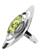 Bague en argent sterling vintage avec péridot jaune et pierres différentes vrc189s