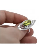 Anillo de Plata 925, Piedra de Peridoto Amarillo Vintage vrc189s