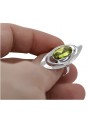 Anillo de Plata 925, Piedra de Peridoto Amarillo Vintage vrc189s