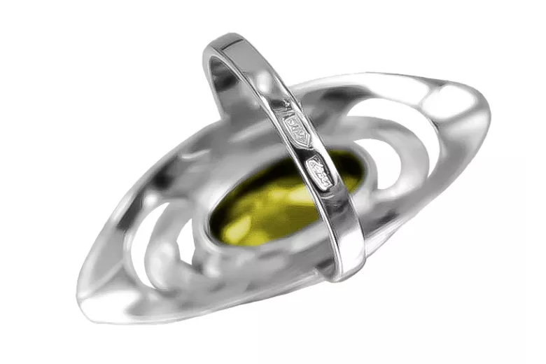 Bague en argent sterling vintage avec péridot jaune et pierres différentes vrc189s