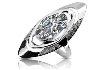 Anillo de Plata de Ley 925, Circón Vintage vrc189s