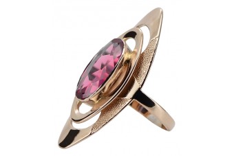 Bague Vintage en Argent Sterling Plaqué Or Rose, Rubis et Saphir vrc189rp