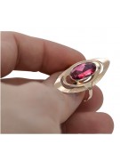 Anillo de Plata de Ley Chapada en Oro Rosa con Rubí vrc189rp