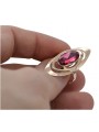 Anillo de Plata de Ley Chapada en Oro Rosa con Rubí vrc189rp