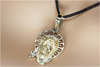 14 Karat Gelbgold Jezus Medaillon Icon Anhänger pj008y