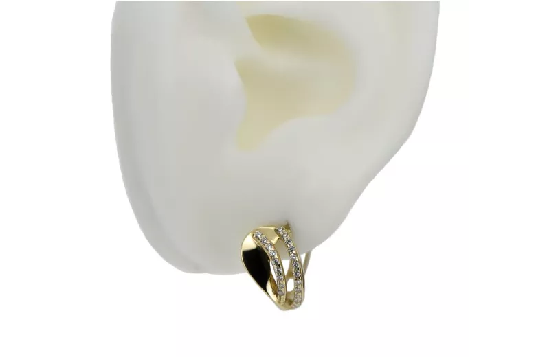 Pendientes de Oro Amarillo 14k con Circonias cec018y