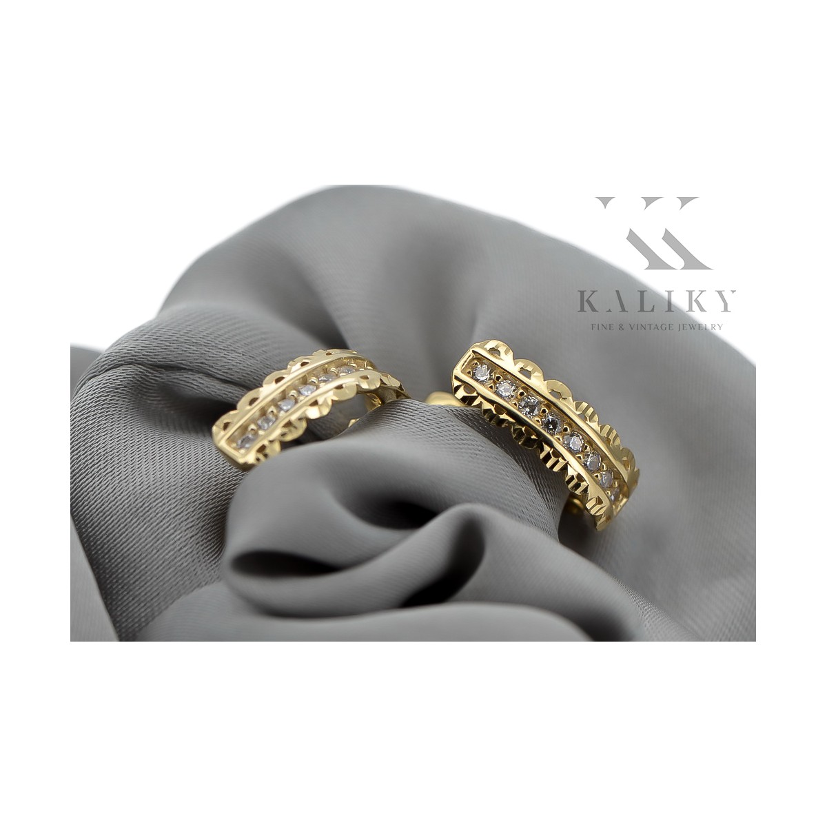 14K Yellow Gold Zirco Earrings cec009y