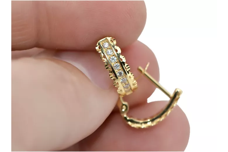 14K Yellow Gold Zirco Earrings cec009y