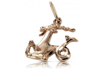 Russian rose Soviet gold pendant