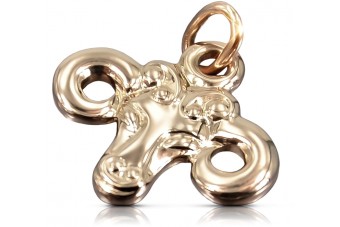 Vintage Bez Kamieni Aries Wisiorek z 14k różowego złota Oryginalny wyrób vzp008 vzp008