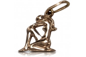 Oryginalny Wyrób Vintage 14k Różowego Złota 585 Wisiorek z Znakiem Zodiaku Byk Bez Kamieni vzp011 vzp011