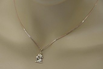 Оригинальный Винтажный Подвеска Знак Зодиака Без Камней, Розовое Золото 14k 585 vzp011 vzp011