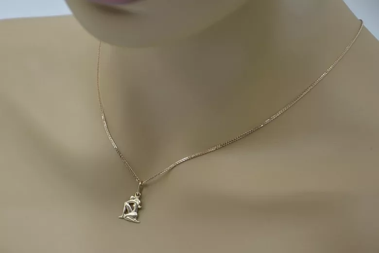 "Pandantiv Aries Original Vintage din Aur Roz de 14k Fără Pietre" vzp011 vzp011