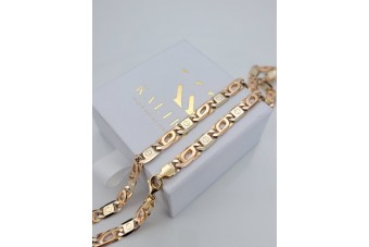 Ланцюжок з рожевого золота 14K з Тигровим оком cc031rw