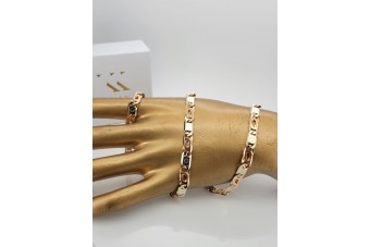 Ланцюжок з рожевого золота 14K з Тигровим оком cc031rw