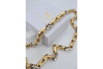 Italian Yellow White 14K Gold Unique Chain Collection cc053yw