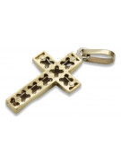 Croix catholique en or jaune 14 carats ctc095yy