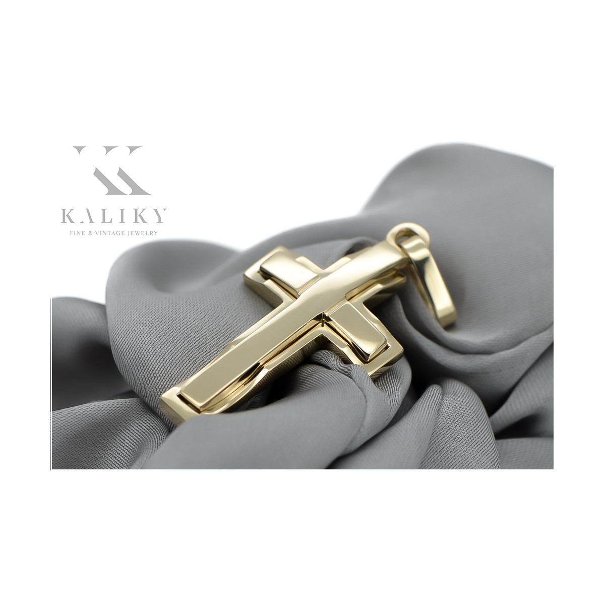 Croix catholique en or jaune 14 carats ctc095yy