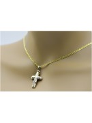 Croix catholique en or jaune 14 carats ctc095yy