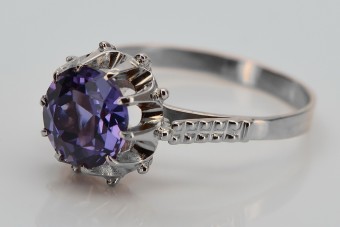 Bague en argent sterling vintage avec Alexandrite et autres pierres précieuses vrc045s