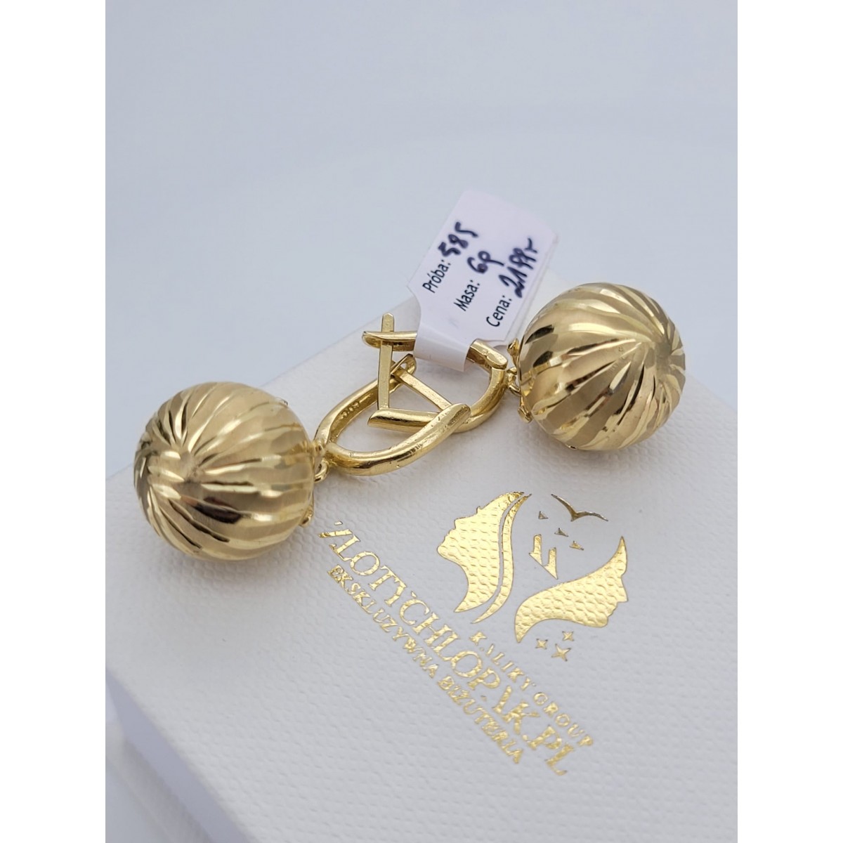 Pendientes de oro de 14k ★ https://zlotychlopak.pl/es/ ★ Oro fino 585 333 ¡Barato!