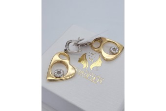 "Boucles d'oreilles italiennes en or 14 carats 585, forme de coeur, couleur jaune" cen040yw cen040yw