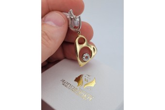 "Elegantes Aretes de Corazón en Oro Amarillo Italiano 14K 585 Sin Piedra" cen040yw cen040yw