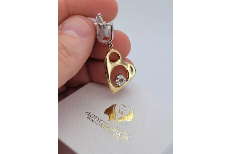 Pendientes de oro de 14k ★ https://zlotychlopak.pl/es/ ★ Oro fino 585 333 ¡Barato!