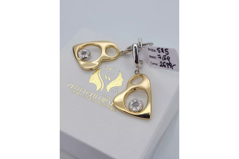 Pendientes de oro de 14k ★ https://zlotychlopak.pl/es/ ★ Oro fino 585 333 ¡Barato!