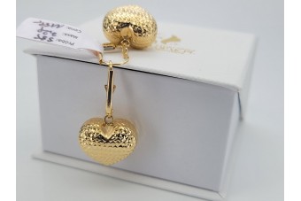 Pendientes de bola de oro amarillo italiano de 14K, Sin piedra cen043y