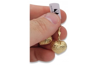 14K Yellow Gold No Stone Ball Earrings cen043y